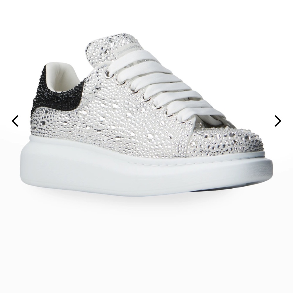 Alexander McQueen Sparkling Silver and Black Sneakers - Picture 3 of 6